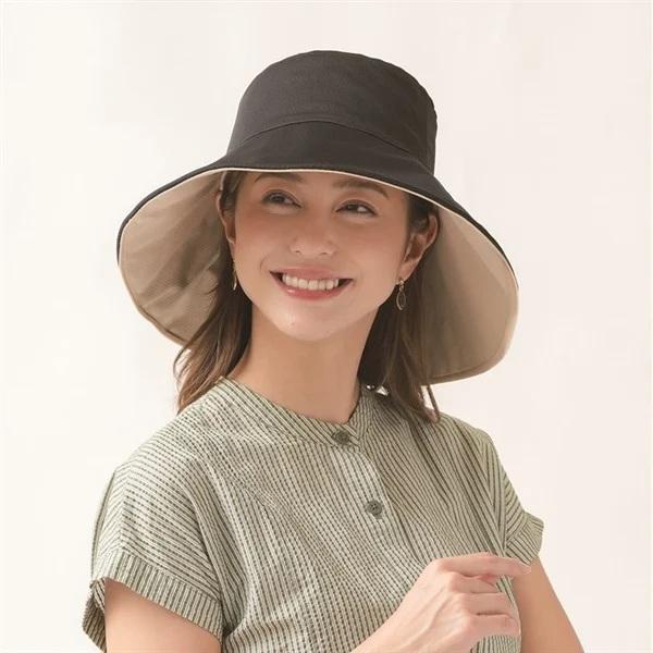 NEEDS uv cut防晒帽 遮阳帽棕色内衬 黑色帽子